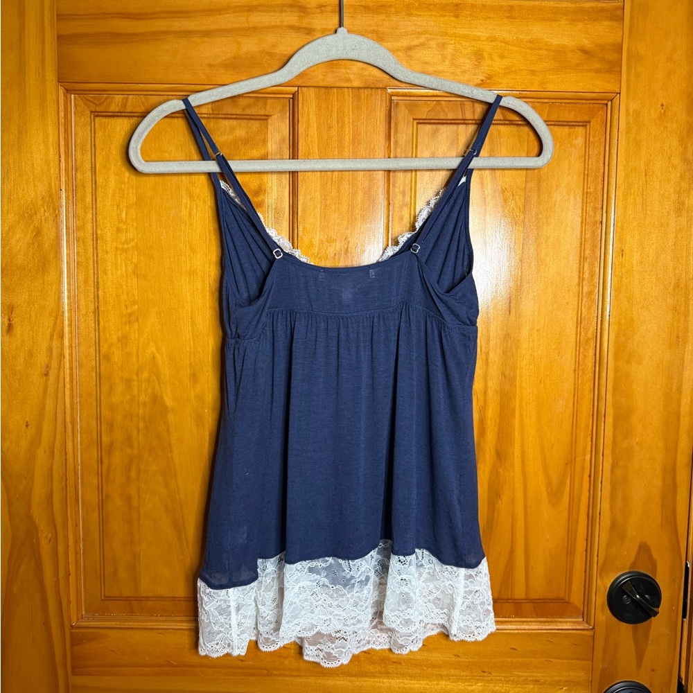 Y2K Victoria’s Secret Luxury Blend Lace Cami Slip Navy Blue Size Medium - Picture 3 of 7